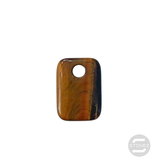 600103490 Colgante Piedra Perforada  Ojo De Tigre 25 mm Aprox Rectangular