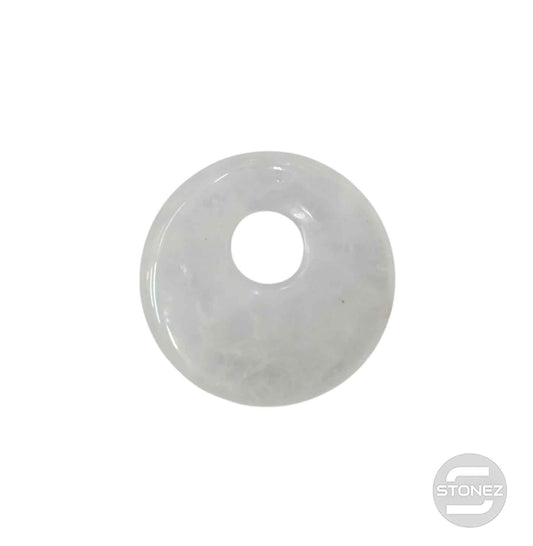 600103498 Colgante Piedra Cuarzo Blanco Perforacion Superior 30 mm Aprox Donut