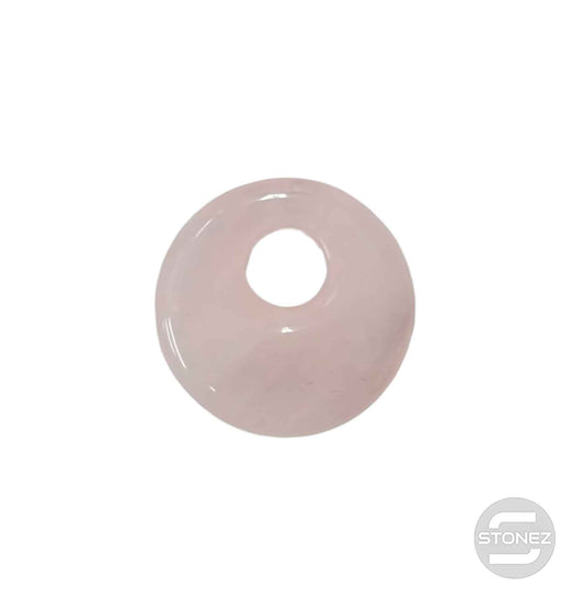 600103498 Colgante Piedra Cuarzo Rosa Perforacion Superior 30 mm Aprox Donut