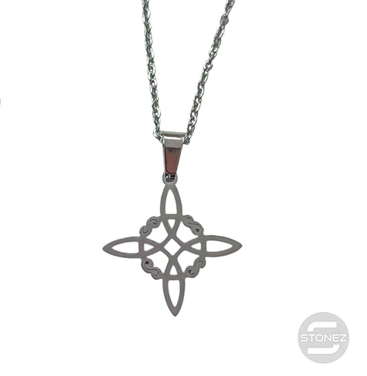 600103600-01 Collar Acero Nudo De Bruja Cadena 40+5 Cms