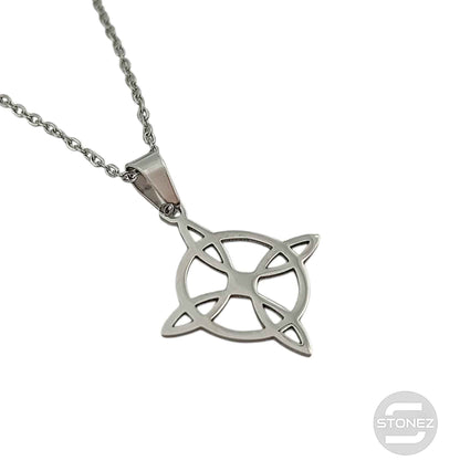 600103600-02 Collar Acero Nudo De Brujas Cadena 40+5 Cms