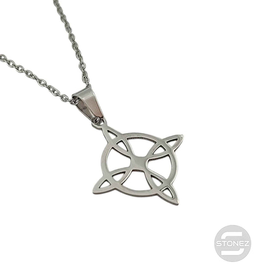 600103600-02 Collar Acero Nudo De Brujas Cadena 40+5 Cms