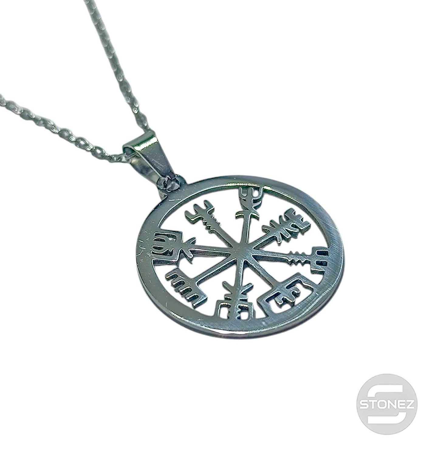 600103600-03 Collar Acero Vegvisir Cadena 40+5 Cms