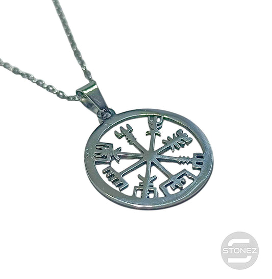 600103600-03 Collar Acero Vegvisir Cadena 40+5 Cms
