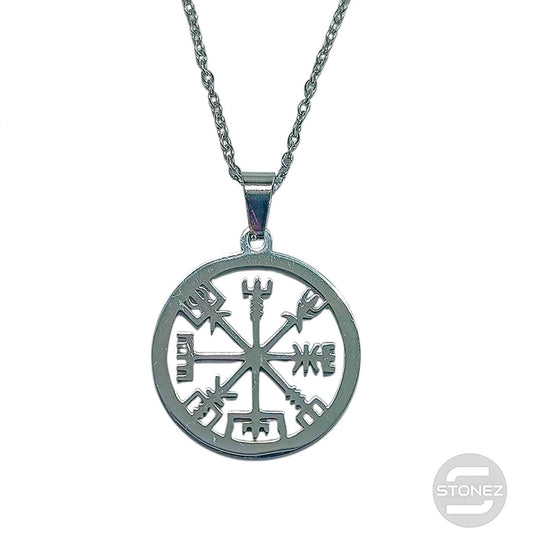600103600-03 Collar Acero Vegvisir Cadena 40+5 Cms