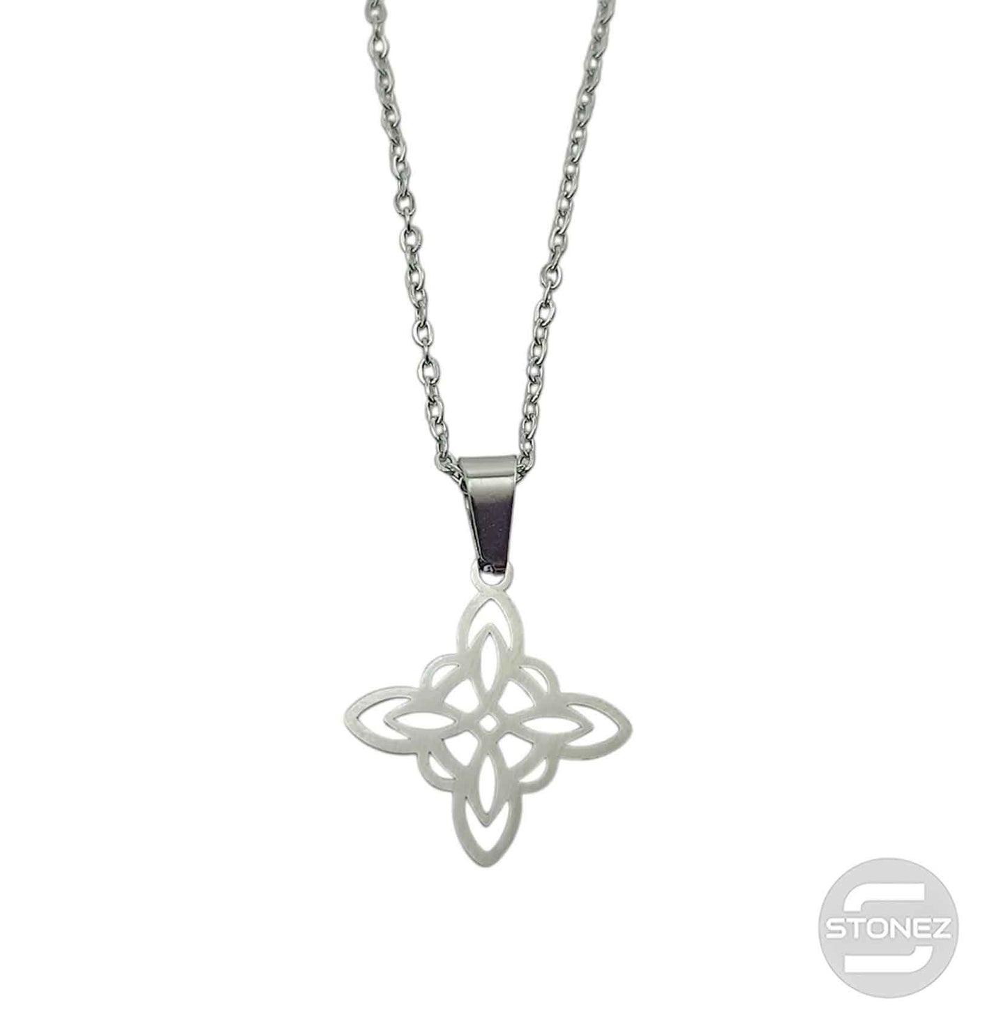 600103600-18 Collar Acero Nudo De Bruja Cadena 40+5 Cms
