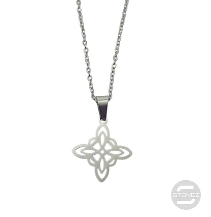 600103600-18 Collar Acero Nudo De Bruja Cadena 40+5 Cms