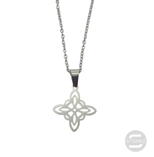 600103600-18 Collar Acero Nudo De Bruja Cadena 40+5 Cms