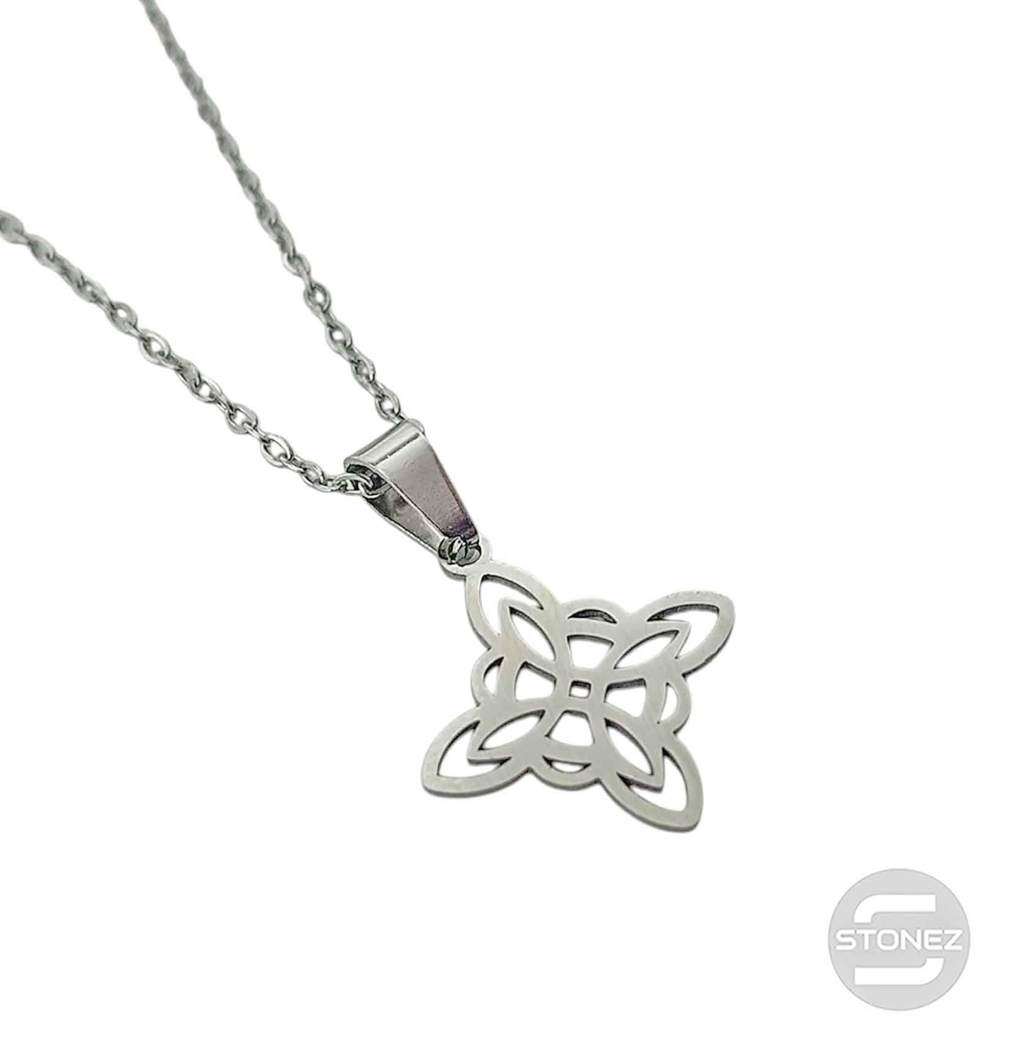 600103600-18 Collar Acero Nudo De Bruja Cadena 40+5 Cms