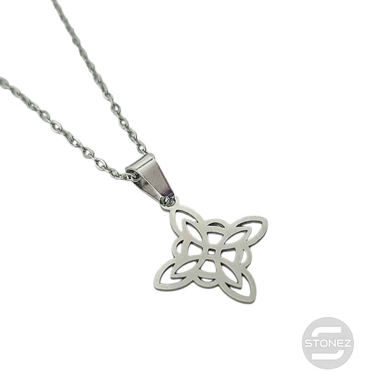 600103600-18 Collar Acero Nudo De Bruja Cadena 40+5 Cms