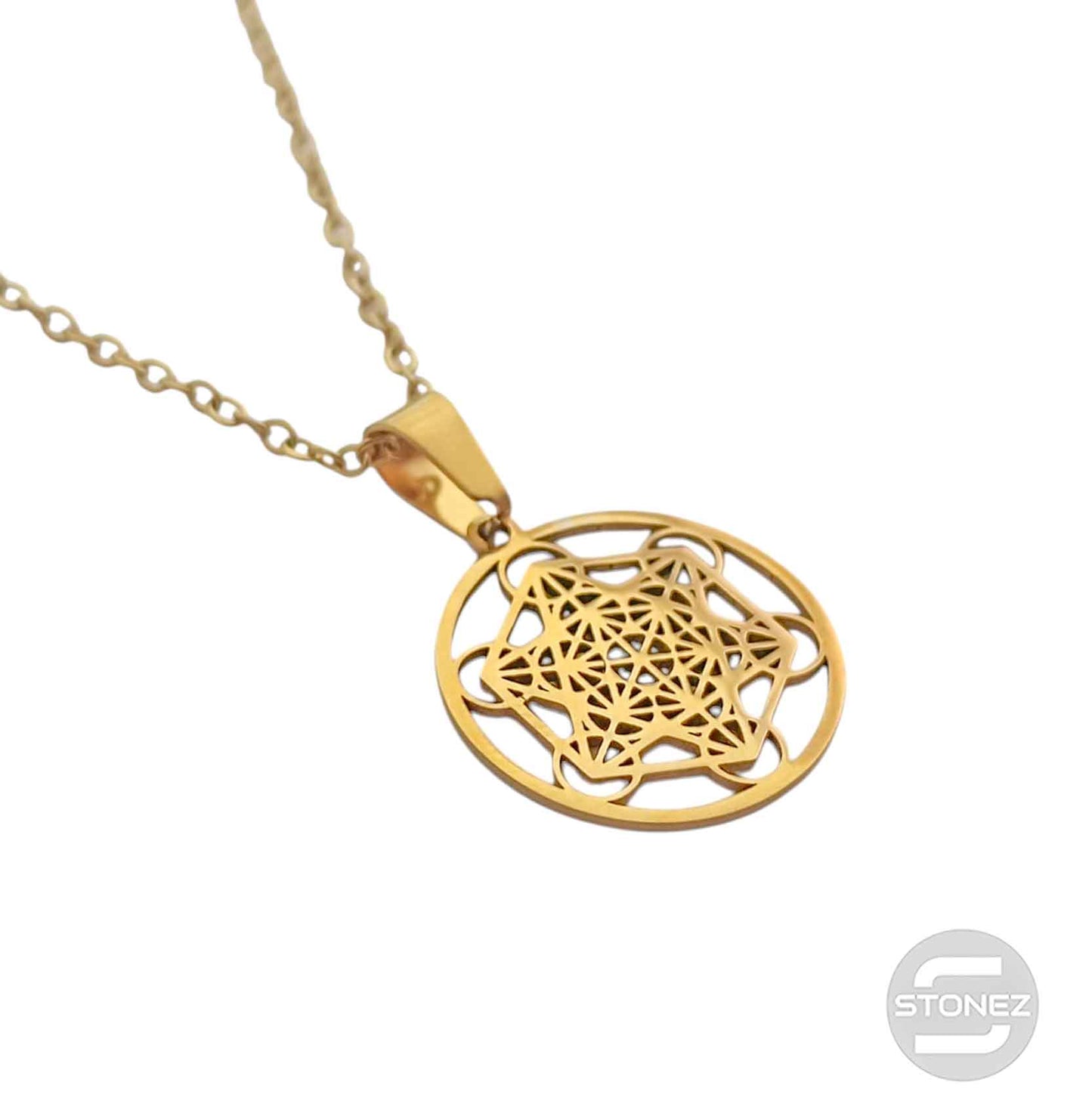 600103601-21 Collar Acero Dorado Metraton Cadena 40+5 Cms