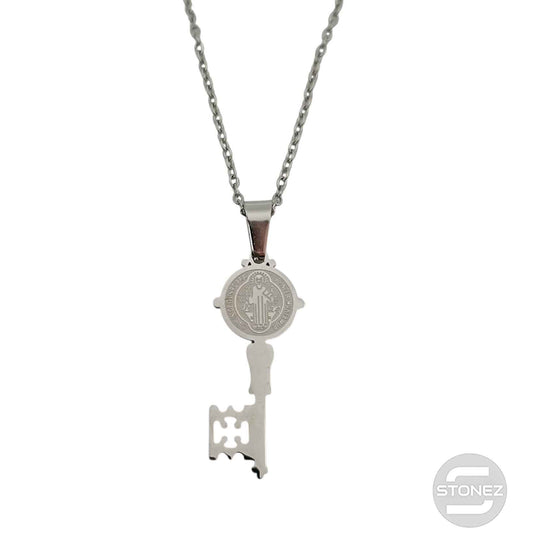 600103602-03 Collar Acero Llave San Benito Cadena 40+5 Cms