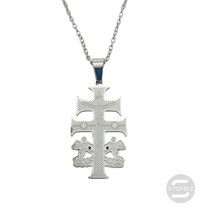 600103602-04 Collar Acero Cruz Caravaca San Cadena 40+5 Cms