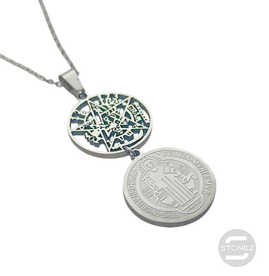 600103606 Collar Acero Tetragramaton San Benito Cadena 40+5 Cms