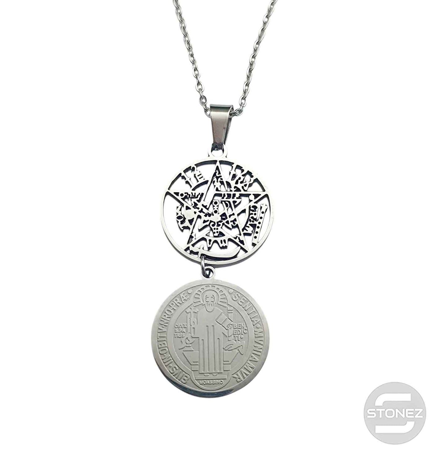 600103606 Collar Acero Tetragramaton San Benito Cadena 40+5 Cms