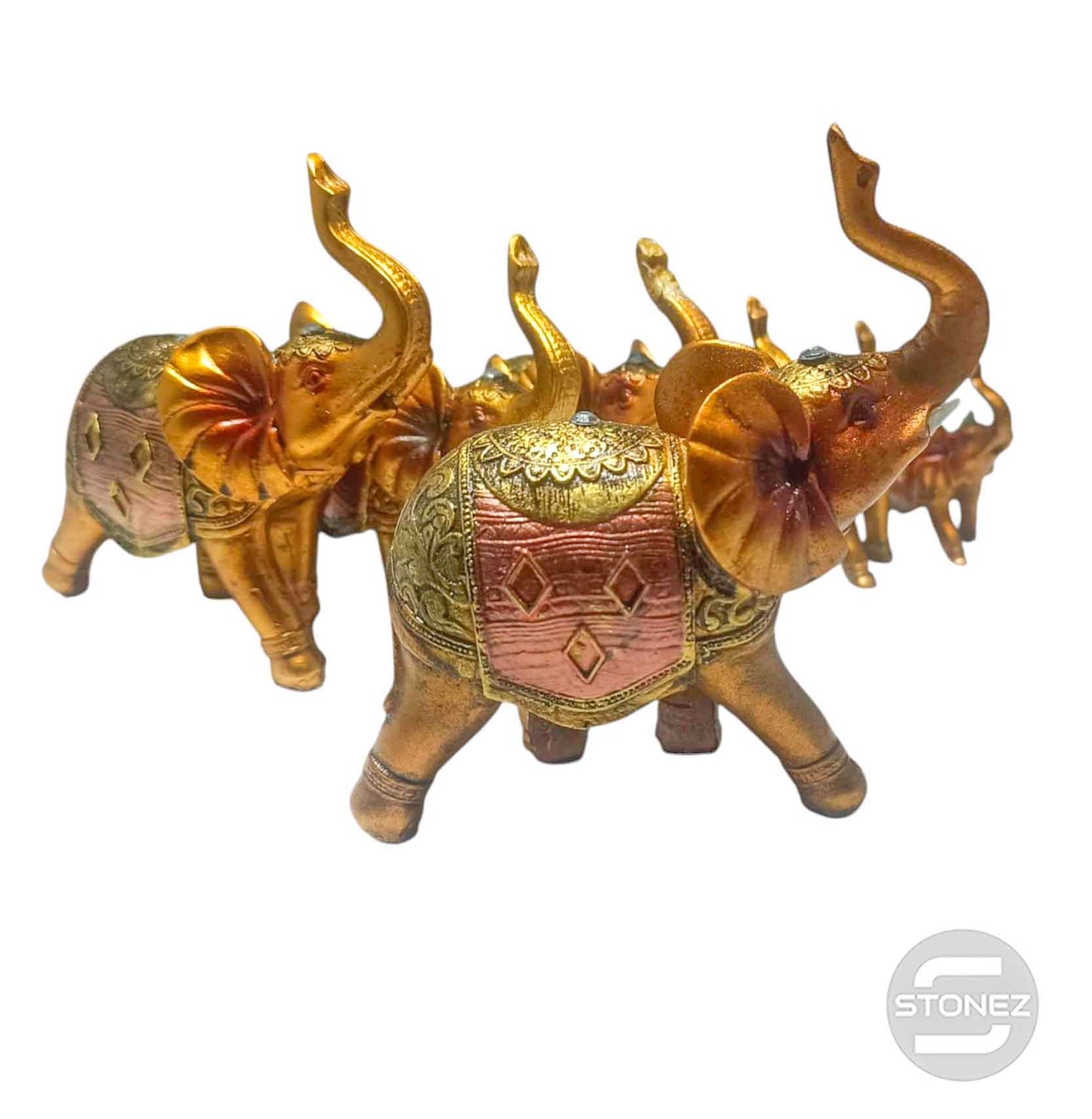 600103656 Figuras Familia Elefantes En Resina Tamaños Desde 11 a 6 Cms Aprox