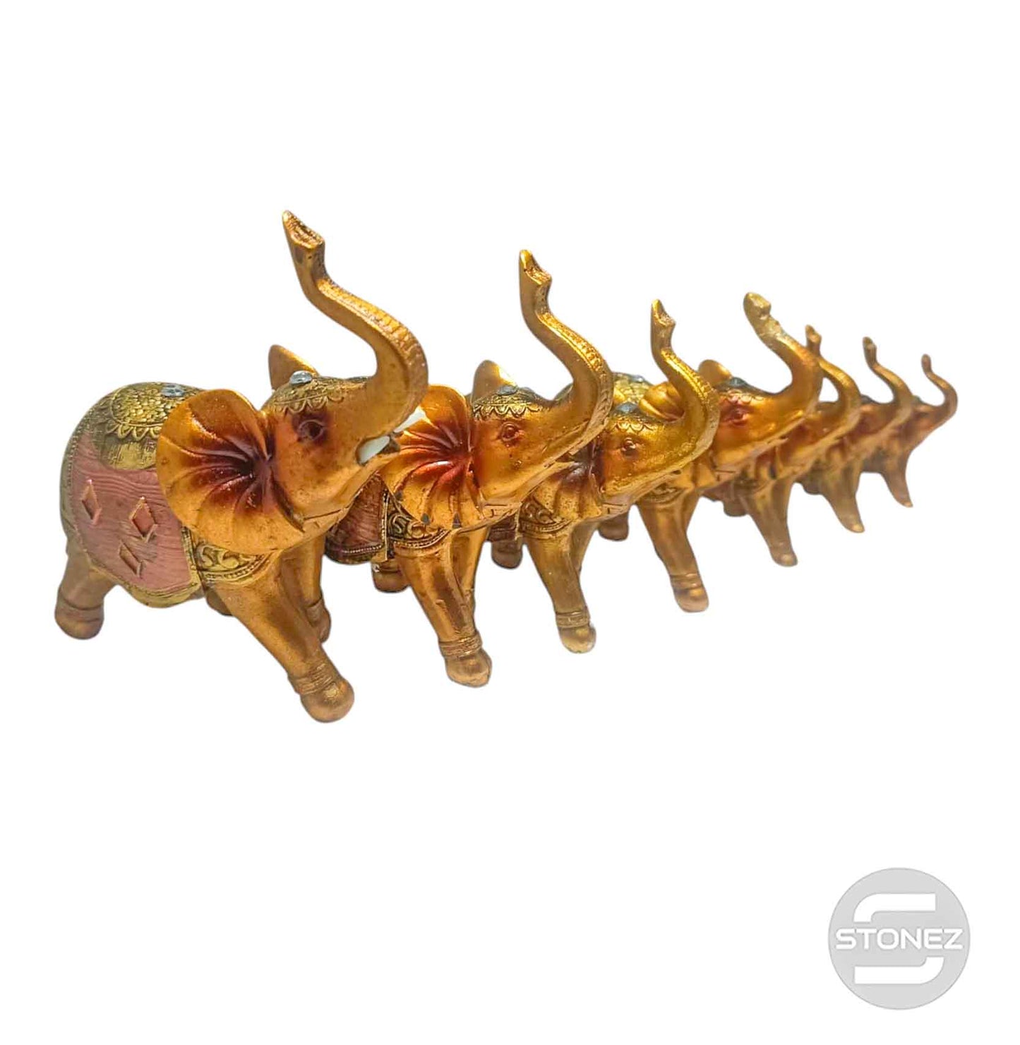 600103656 Figuras Familia Elefantes En Resina Tamaños Desde 11 a 6 Cms Aprox