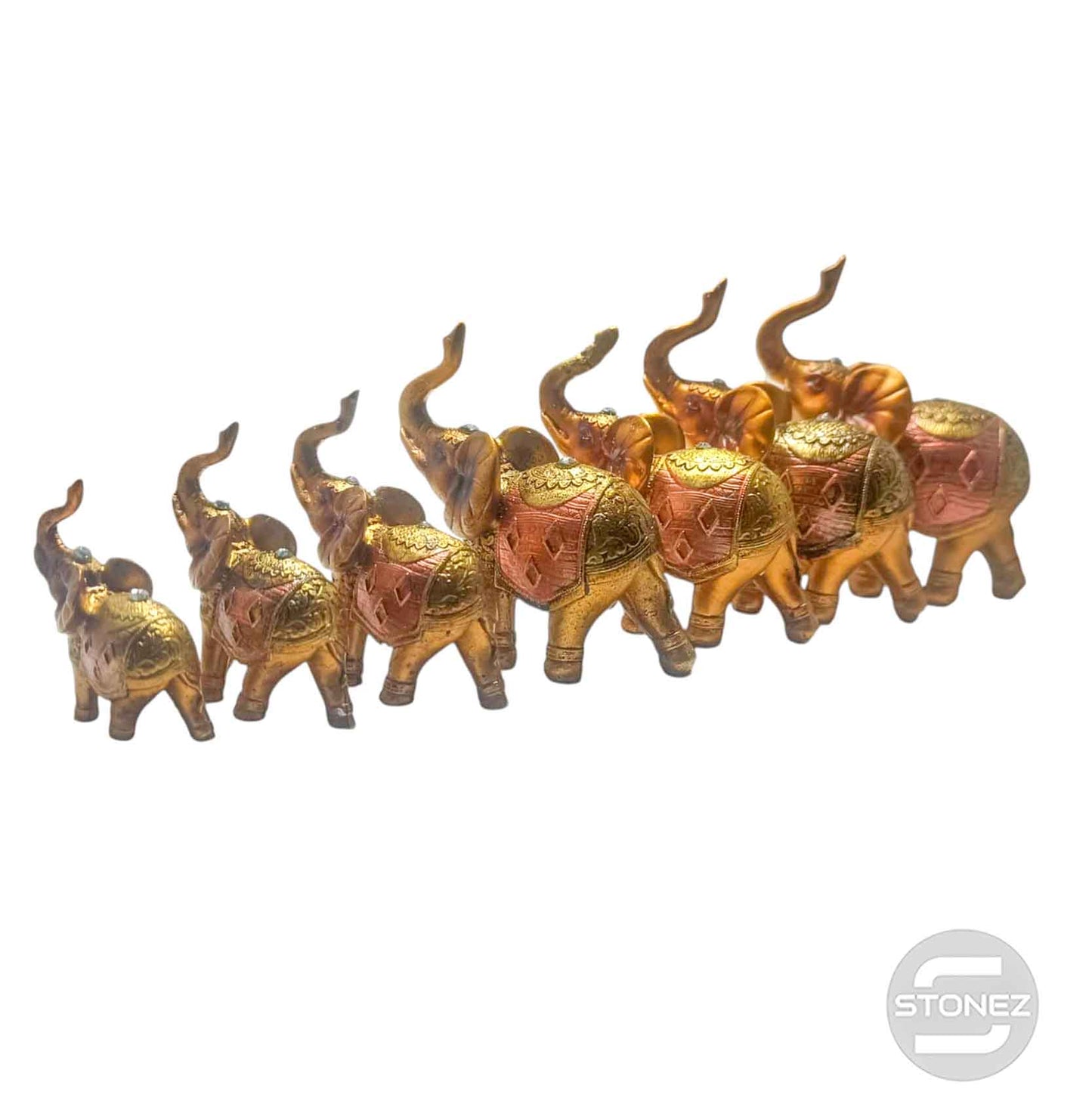600103656 Figuras Familia Elefantes En Resina Tamaños Desde 11 a 6 Cms Aprox