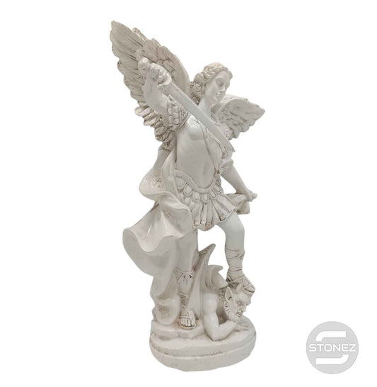 600103737 Figura San Miguel En Resina 24 Cms Aprox Blanco