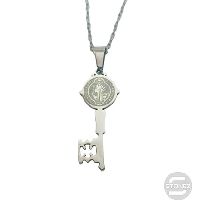600103996 Collar Acero Llave San Benito 30 mm Cadena 42+5 Cms