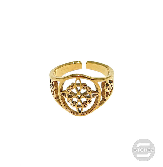 Anillo Acero Adaptable Nudo De Brujas