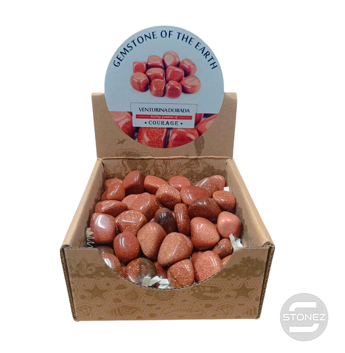 600104070 Caja Canto Rodado VENTURNA DORADA 500 gramos Tamaños Surtido Desde 2 Hasta 3 cms Aprox) El total de las piezas puede Variar