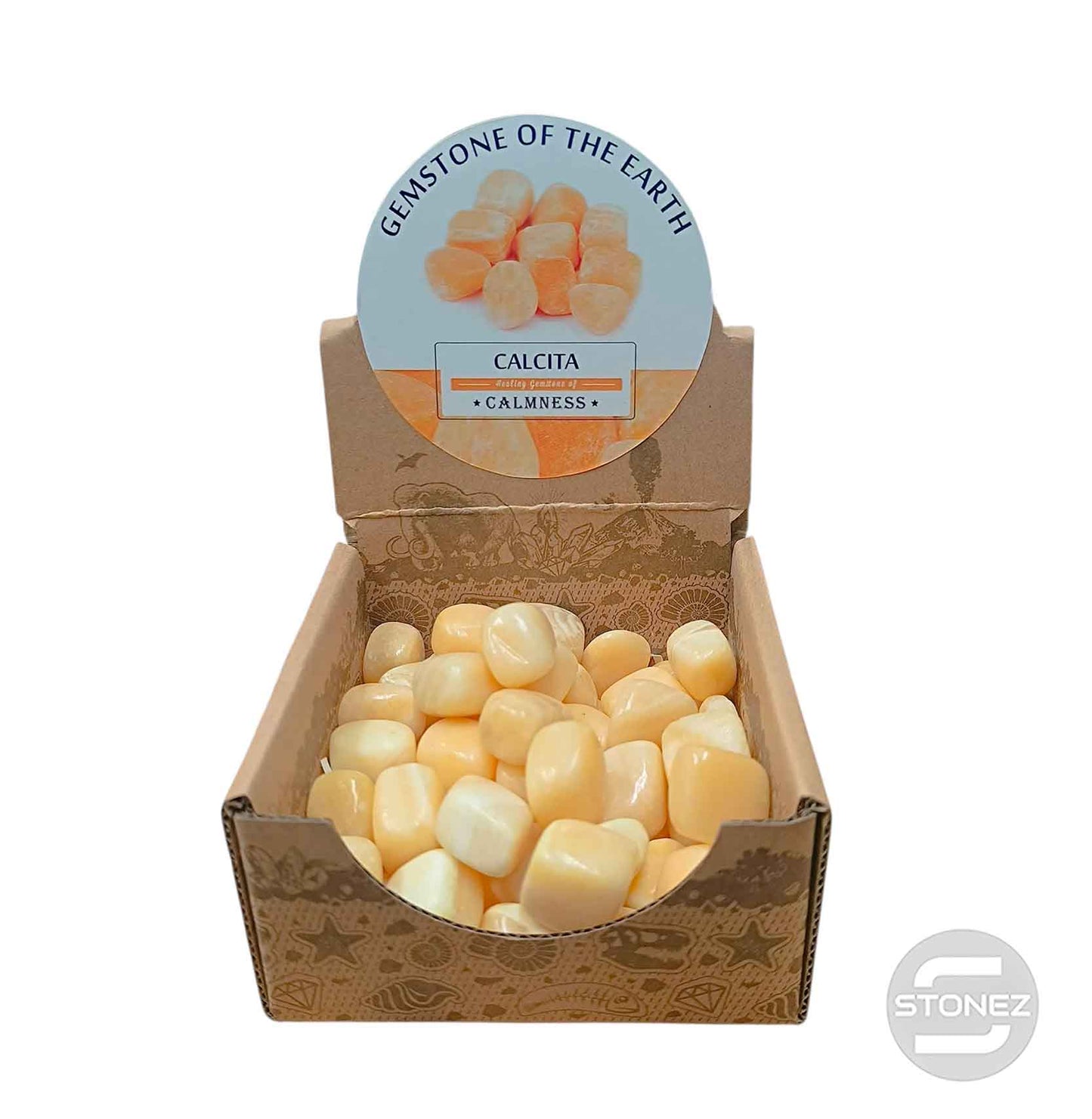 600104070 Caja Canto Rodado CALCITA 500 gramos Tamaños Surtido Desde 2 Hasta 3 cms Aprox) El total de las piezas puede Variar