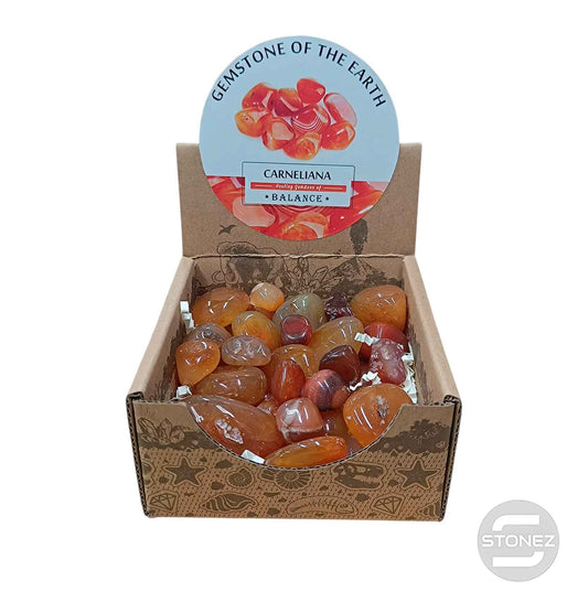 600104070 Caja Canto Rodado CARNEOLA 500 gramos Tamaños Surtido Desde 2 Hasta 3 cms Aprox) El total de las piezas puede Variar