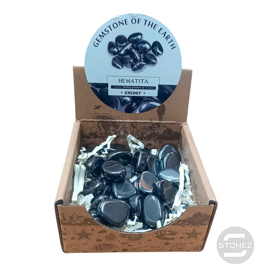 600104070 Caja Canto Rodado HEMATITE 500 gramos Tamaños Surtido Desde 2 Hasta 3 cms Aprox) El total de las piezas puede Variar