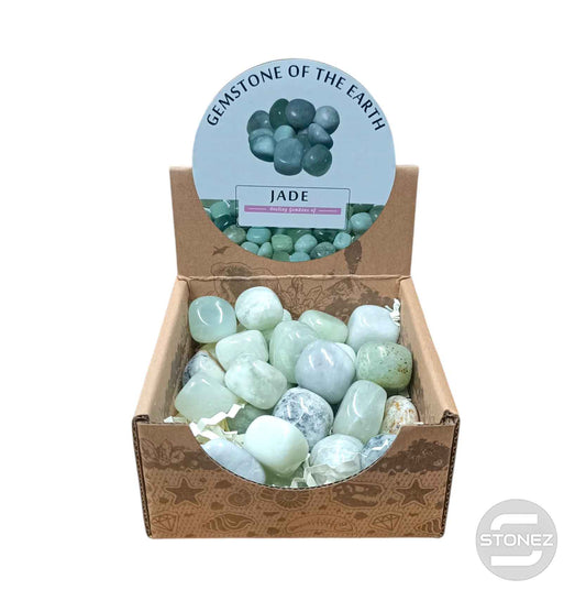 600104070 Caja Canto Rodado JADE VERDE 500 gramos Tamaños Surtido Desde 2 Hasta 3 cms Aprox) El total de las piezas puede Variar