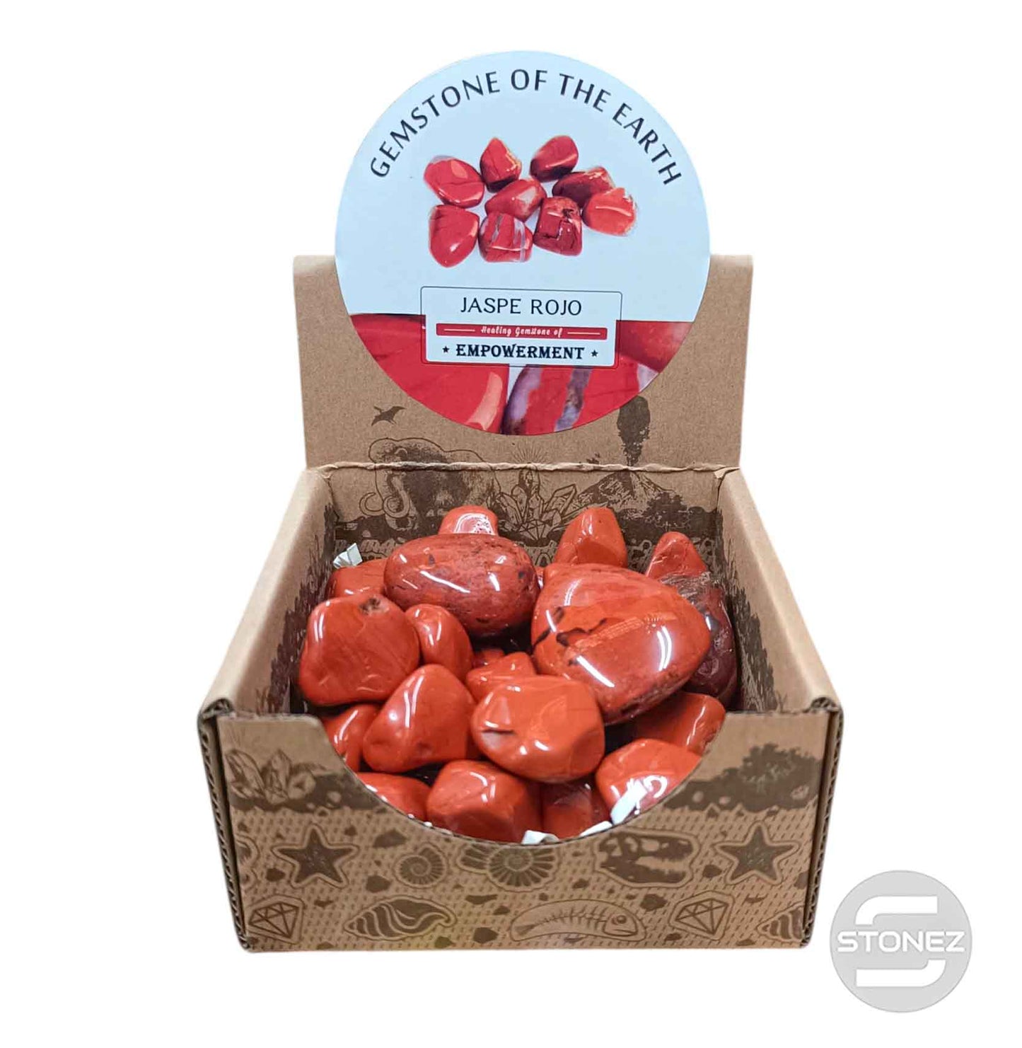 600104070 Caja Canto Rodado Jaspe Rojo 500 gramos Tamaños Surtido Desde 2 Hasta 3 cms Aprox) El total de las piezas puede Variar