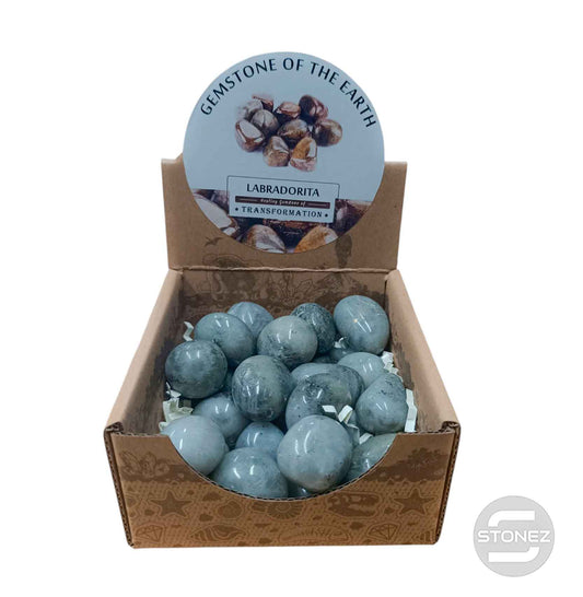 600104070 Caja Canto Rodado LABRADORITA 500 gramos Tamaños Surtido Desde 2 Hasta 3 cms Aprox) El total de las piezas puede Variar