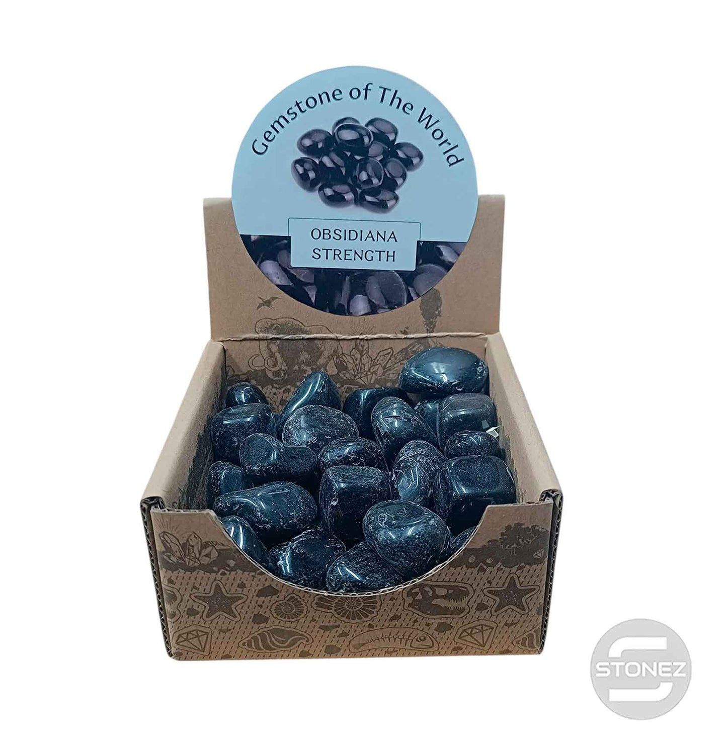 600104070 Caja Canto Rodado OBSIDIANA 500 gramos Tamaños Surtido Desde 2 Hasta 3 cms Aprox) El total de las piezas puede Variar