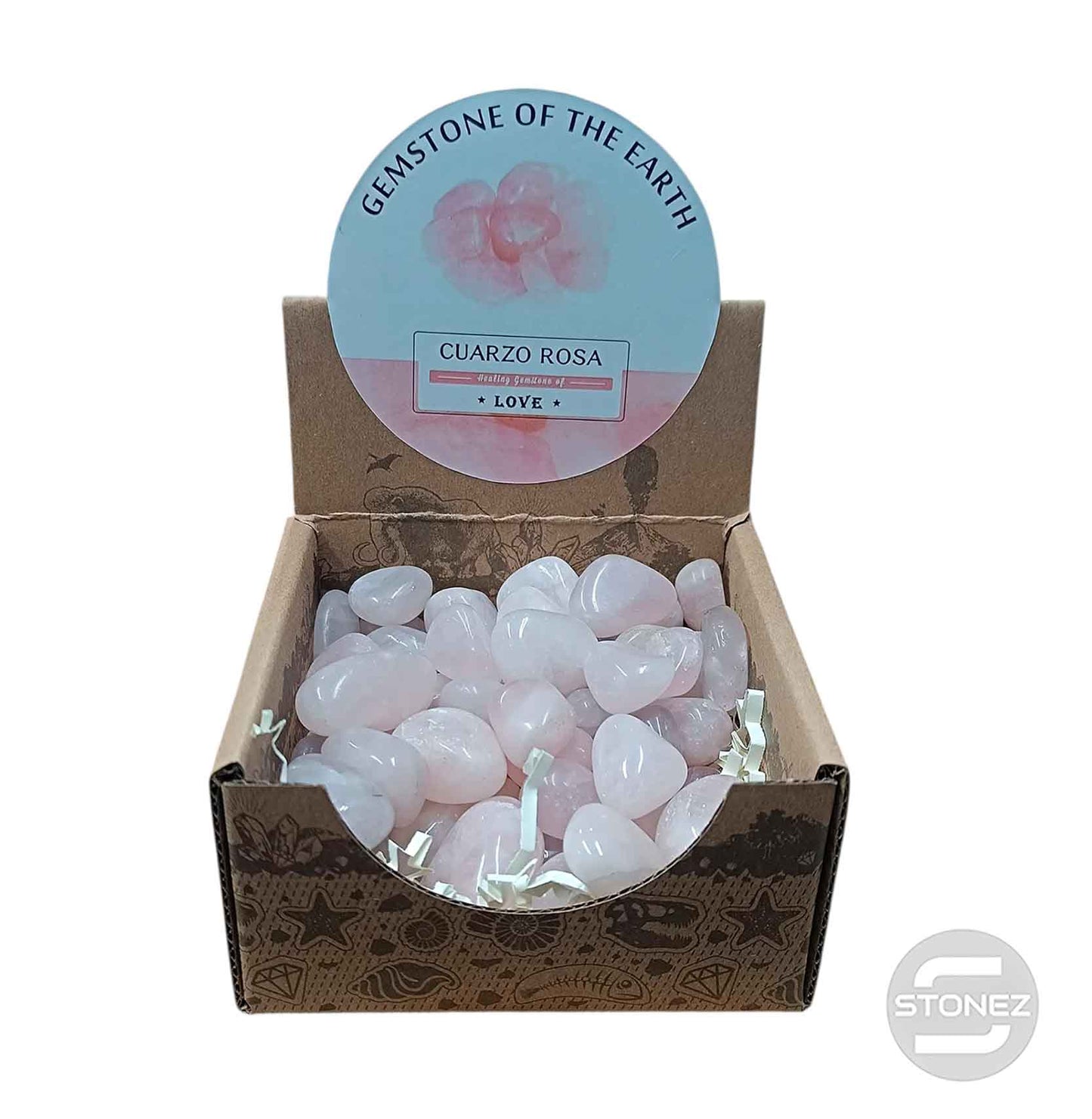 600104070 Caja Canto Rodado CUARZO ROSA 500 gramos Tamaños Surtido Desde 2 Hasta 3 cms Aprox) El total de las piezas puede Variar