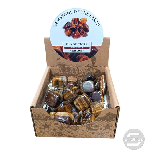 600104070 Caja Canto Rodado OJO DE TIGRE 500 gramos Tamaños Surtido Desde 2 Hasta 3 cms Aprox) El total de las piezas puede Variar