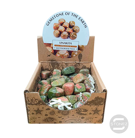 600104070 Caja Canto Rodado Unakita 500 gramos Tamaños Surtido Desde 2 Hasta 3 cms Aprox) El total de las piezas puede Variar