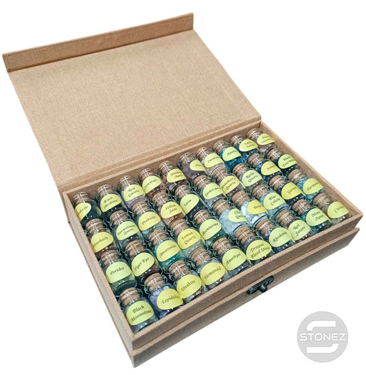 600104071 Coleccion 40 Botes Piedra Chips Minerales Surtidos Incluye Caja 23x15 cms