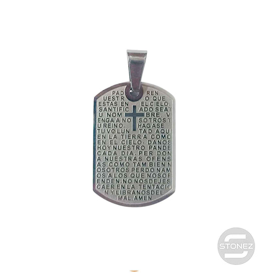 60013325-01 Colgante Acero Padre Nuestro 29X19 mm