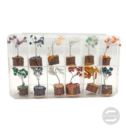 600201473-01 Juego 12 Unidades Mini Àrbol Bonsai piedras chip Surtidos 6 Cms Aprox - stonez
