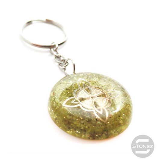 600201481-08 Llavero Orgonita Y Mineral Peridoto 42 mm