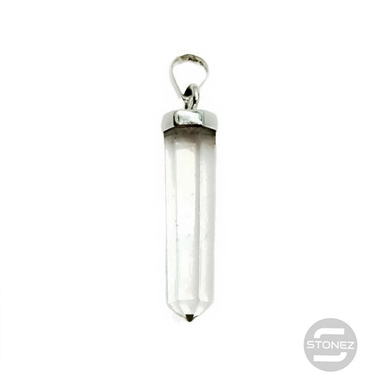 600201510-01 Colgante Plata 925 Punta Cuarzo Blanco 2 a 3 Cms Aprox.