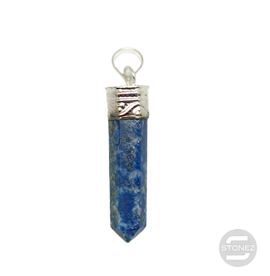 600201691-13 Colgante Punta Piedra Natural Lapis Lázuli 3 Cms Aprox Engarzado En Metal