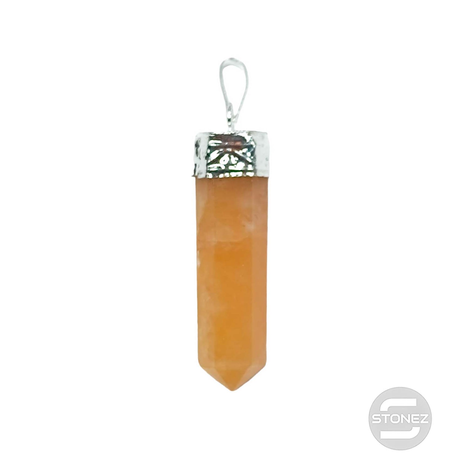 600201691-53 Colgante Punta Piedra Natural Citrino 3 Cms Aprox Engarzado En Metal