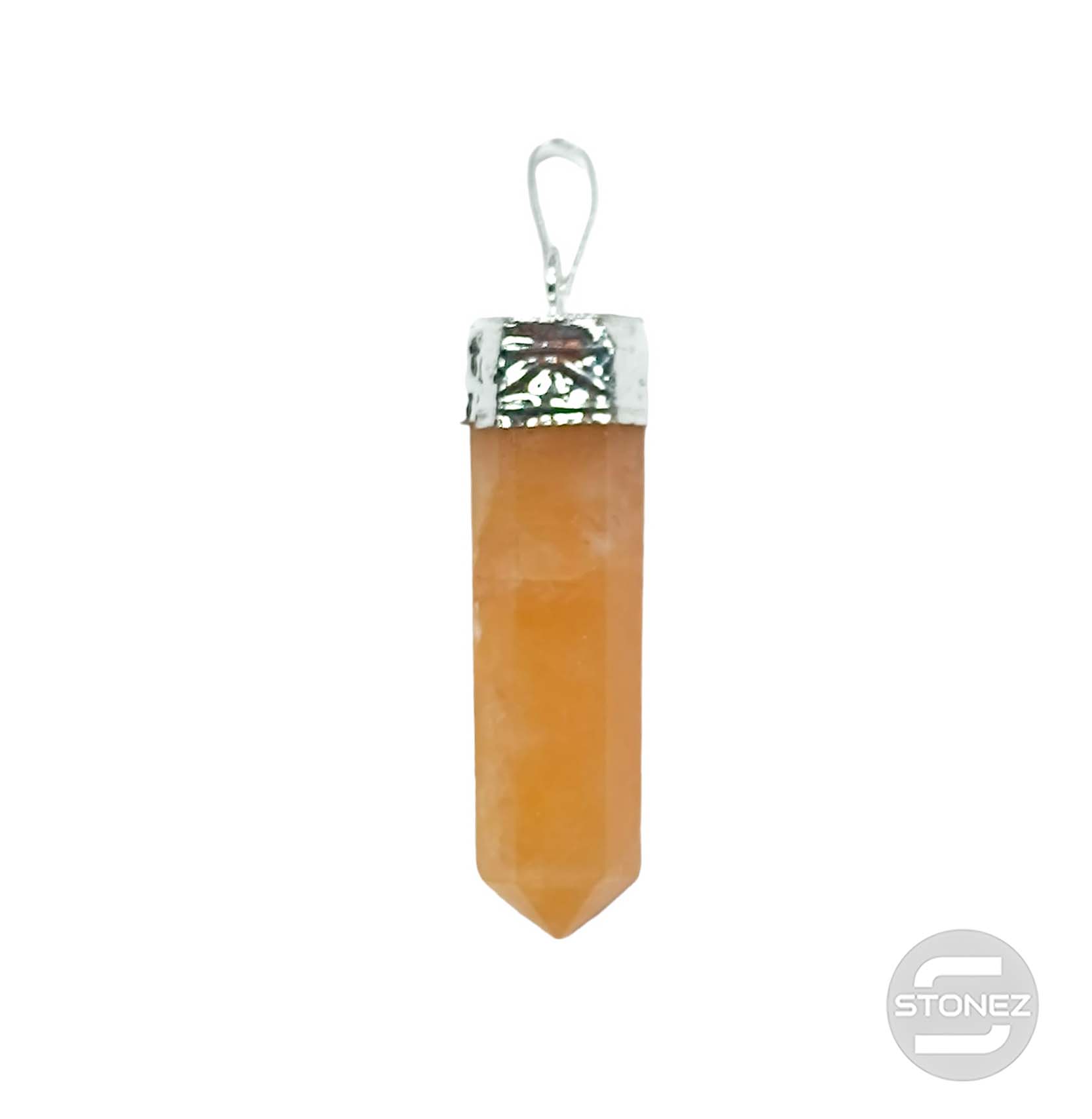 600201691-53 Colgante Punta Piedra Natural Citrino 3 Cms Aprox Engarzado En Metal