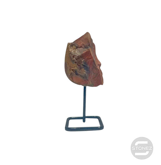 600203547 Piedra Natural Jaspe Rojo En Bruto Con Base De Metal Altura 10 Cms Aprox (La Pieza Puedes Ser Ligeramente Diferente A La Foto)