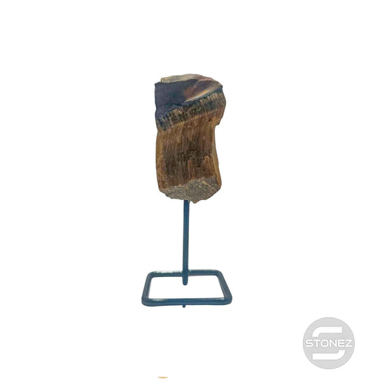 600203547 Piedra Natural Ojo De Tigre En Bruto Con Base De Metal Altura 10 Cms Aprox (La Pieza Puedes Ser Ligeramente Diferente A La Foto)