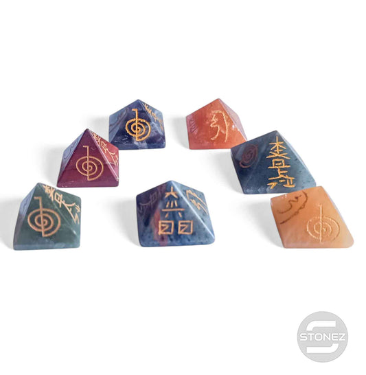600203597 Juego 7 Chakras En Forma Piramides 4 x 4 Cms