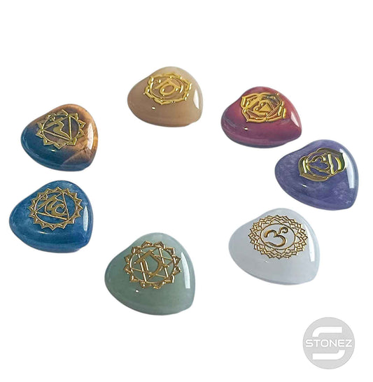 600203599 Juego 7 Chakras En Forma Corazon 20 MM