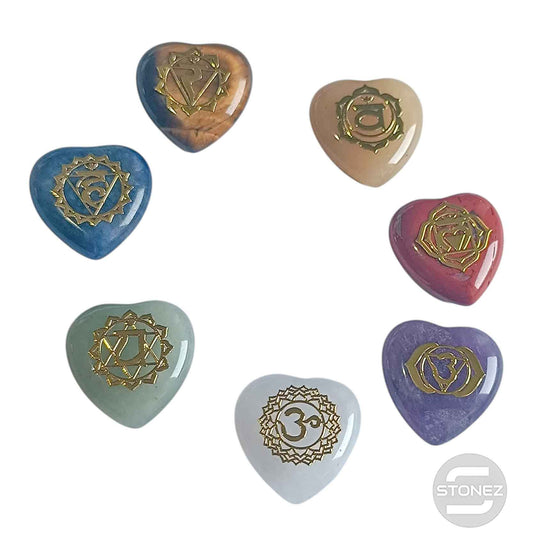 600203599 Juego 7 Chakras En Forma Corazon 20 MM