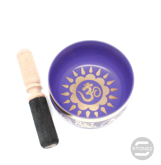 600301494-01 Cuenco Tibetano Chakra Simbolo Sahasrara 13 cms y 600 Gramos aprox En Color Morado (Sing 47)